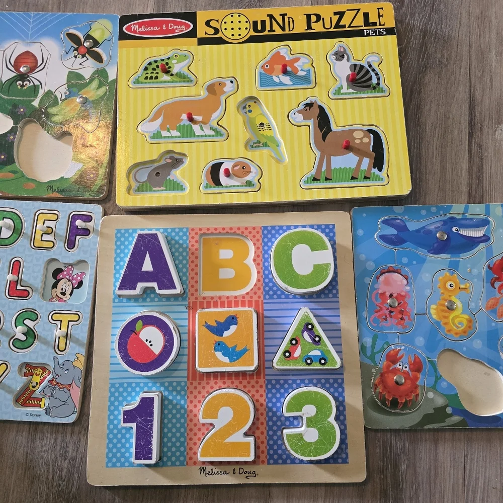 Melissa And Doug Puzzle Bundle Of 5